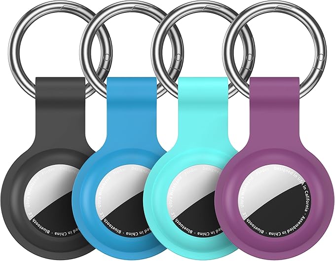 Compatible with AirTag Holder Case Keychain 4 Pack, - Image 9