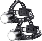 Super Bright Headlamp 2-Pack, Rechargeable 99000 Lumens Head Lamps by HeadlampRechargeable