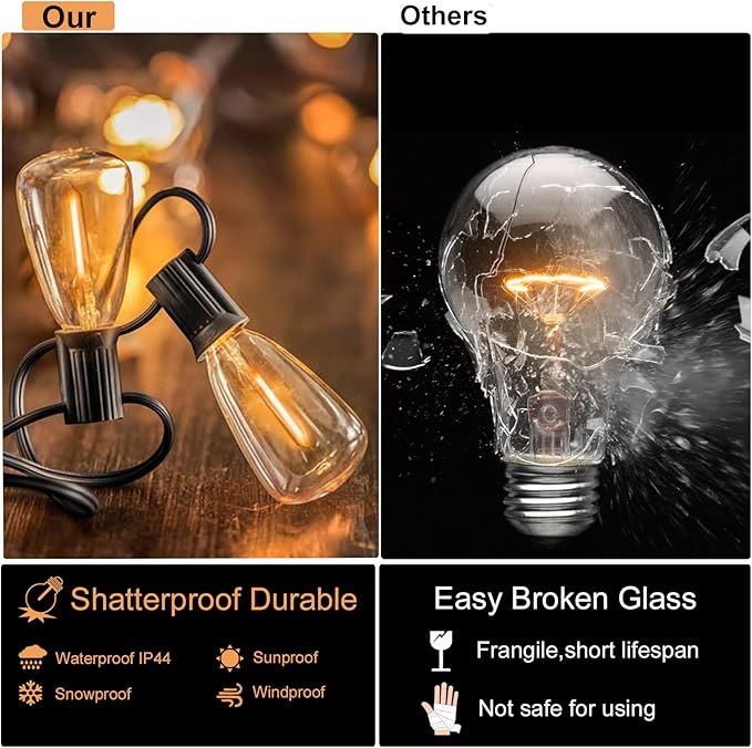 DAMAING Outdoor String Lights 150 FT Patio Lights String - Image 2
