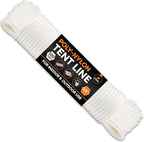 Line Nylon Cord - 100 Ft White Reflective Guyline - Camping Rope by XposeSafety