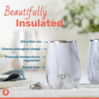 SNOWFOX Premium Vacuum Insulated Stainless Steel Classic White Wine Glass - Image 2