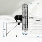 Hurricane 30" Pro Commercial Grade Oscillating Wall Mount Fan, or Workshop - Image 3
