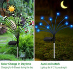 Kohlrabi Solar Garden Lights Outdoor, 2 Pack 16 LED Solar Blue Firefly Lights - Image 3