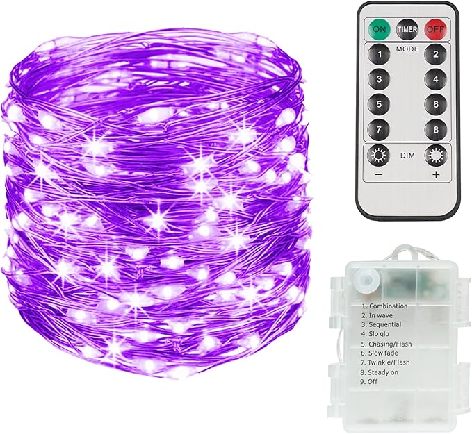 suddus Hallowee Fairy Lights Battery Operated, 33ft 100 LED Fairy Lights by SUDDUS