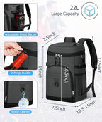 Cooler Backpack, 22L Waterproof Soft Backpack Coolers Leak Proof Beach Backpack - Image 3