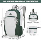 Seektop 20L Ultra Lightweight Small Hiking Backpack, Water-Resistant Packable - Image 4