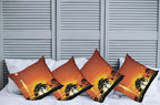Ambesonne Elephant Throw Pillow Cushion Case Pack of 4, Woman and Wild Landscape - Image 2