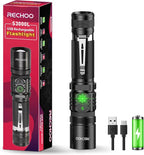 RECHOO Flashlight Rechargeable High Lumens, Dual Switch Rechargeable LED by RECHOO