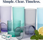 US Acrylic Classic Plastic Reusable Drinking Glasses 12oz Rocks & 16oz Water - Image 6