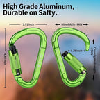 FVW Auto Locking Rock Climbing Carabiner Clips, Professional 25KN Heavy Duty - Image 2