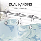 Bathway Shower Curtain Hooks, Shower Curtain Rings Rust Proof Double Hook - Image 5