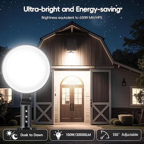 150W 2 Pack 20000LM Dusk to Dawn Outdoor Lighting, LED Barn Lights Outdoor - Image 2