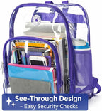K-Cliffs Large Transparent Backpack Clear Heavy Duty School Bag Durable Student - Image 2