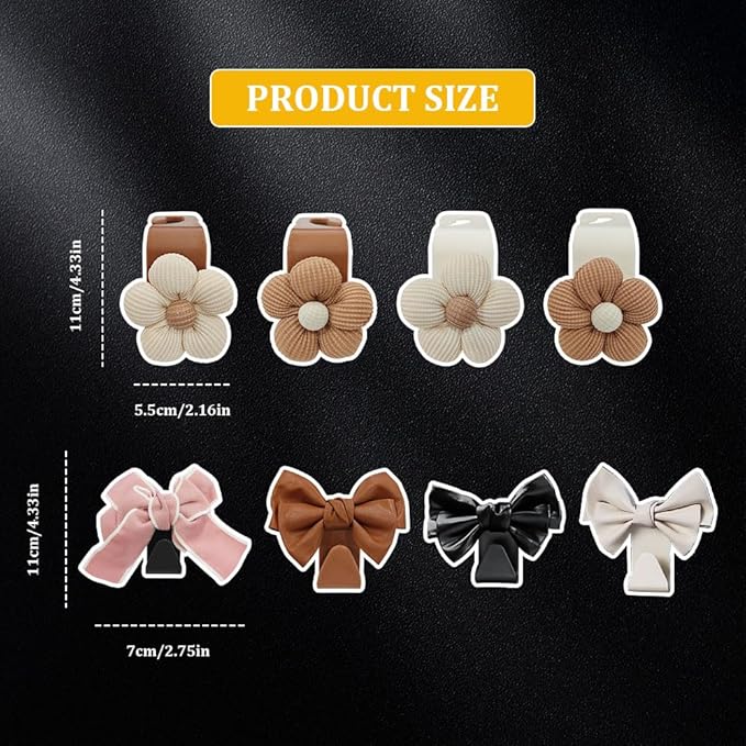 4PCS Car Hooks for Purses and Bags, Flower Car Headrest Hook, Car Purse Hook - Image 2