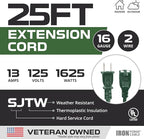 Iron Forge Cable Weatherproof Outdoor Extension Cord 25 ft, 13 Amp Green - Image 2