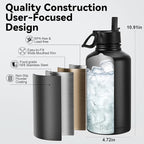 KXIAOCHEN Insulated Water Bottle, Stainless Steel Water Bottle, 2 Lids - Image 5