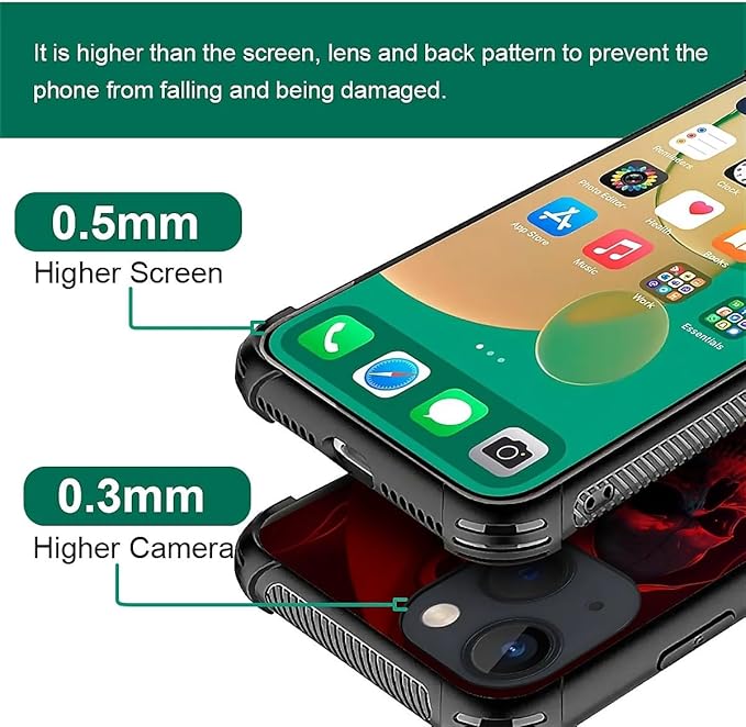 for iPhone 14 Case, Gestures Funny Skull Pattern Graphic Design Girl Boy Soft - Image 2