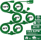 K KASONIC - Outdoor Extension Cord 50 FT, Evenly Spaced 6 Outlets Plugs - Image 2