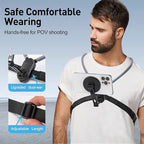Magnetic Neck Phone Mount, Adjustable Chest Strap Neck Phone Holder - Image 2