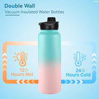 VEGOND 40 oz Insulated Water Bottle Bulk Stainless Steel Metal Water Bottles - Image 3