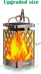 TomCare Solar Lights Outdoor Flickering Flame Solar Lantern Outdoor Hanging - Image 3