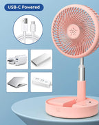 Primevolve Battery Operated Fan, Portable Rechargeable USB Floor Table Desk Fan - Image 6