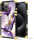Compatible with iPhone 16 Pro Max Case, High Heeled Purple Diamond Rose Luxury - Image 2