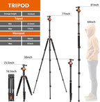 82" Tall Camera Tripod Heavy Duty, Victiv Aluminum DSLR Tripod Monopod - Image 3
