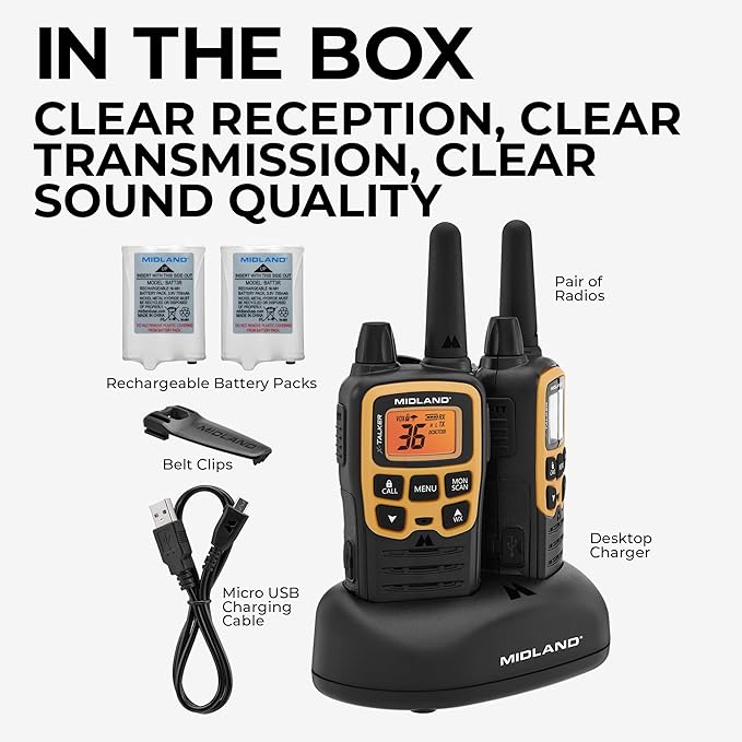 Midland® - T61VP3 X-TALKER - Two-Way Radio - 36 Channel FRS- Long Range Walkie - Image 7