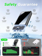 Portable Charger, 50000mAh Power Bank Built-in Cable, 22.5W PD USB C In & Out - Image 8
