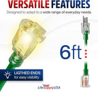 6ft Outdoor/Indoor Extension Cord 12/3 Gauge Extra Heavy Duty 3 Prong SJTW - Image 6