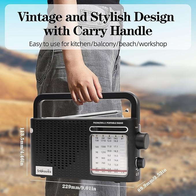 Portable Weather Radio AM FM SW, Wall Plug and Battery Powered, Transistor Radio - Image 7