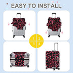 ANNA QUEEN Heart Pattern Luggage Cover, Love Theme Suitcase Protector, - Image 5