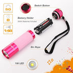 EverBrite 3-Pack Mini Flashlights, Glow in Dark Flashlights, Aluminum LED - Image 4