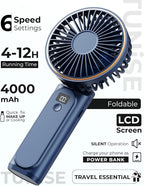 TUNISE Portable Handheld Fan, Portable Fan Rechargeable, 180° Adjustable - Image 2