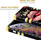 Compatible with iPhone Xs Max Case, Glitter Red Rose Queen Leopard Lipstick - Image 7