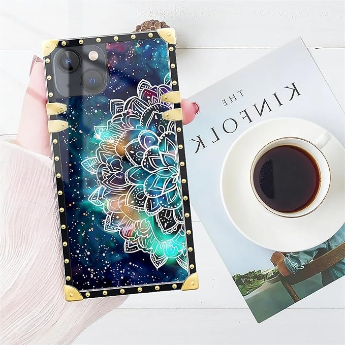Compatible with iPhone 13 Case, Starry Sky Colourful Mandala Luxury Golden - Image 7