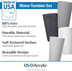 US Acrylic Newport 20 ounce Unbreakable Plastic Stackable Water Tumblers in - Image 2