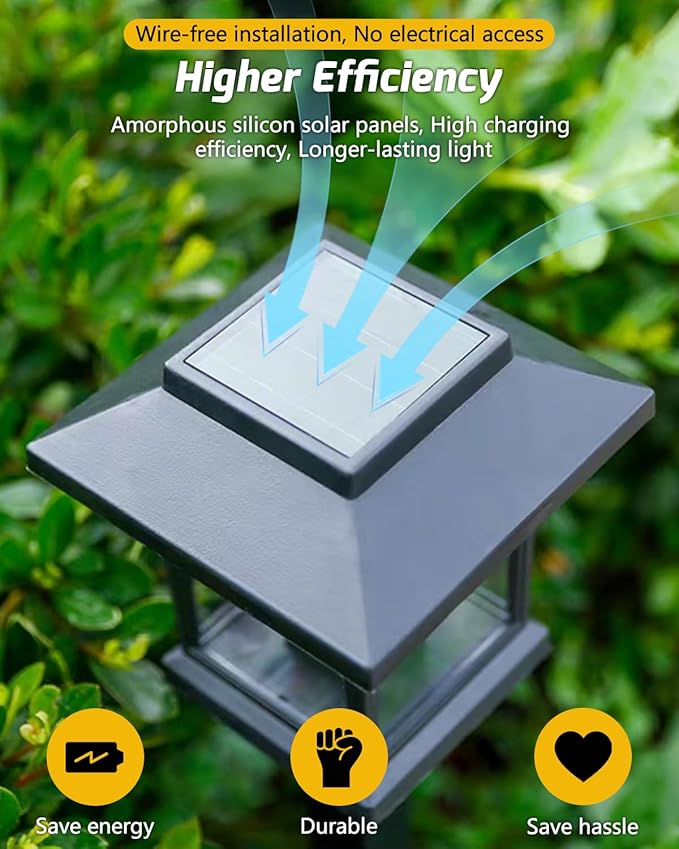Albelt Solar Pathyway Lights Outdoor, 2 Pack Waterproof Solar Garden Lights - Image 4