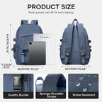 coowoz College Backpack Waterproof Black College Bags - Image 2