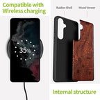 Carveit Wood Case for Galaxy S24 Plus Case Shockproof Protective Cover Unique - Image 5