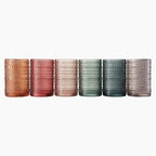 Khen Hobnail Beaded Highball Drinking Tumbler Glasses | Set of 6 | Color - Image 2