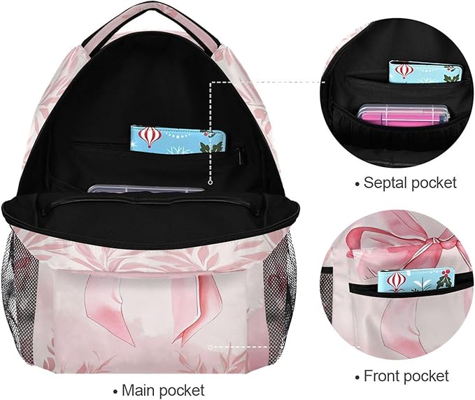 Wamika Pink Bow Girls Backpack Cowgirl Boots School Backpacks Boys Kids - Image 3