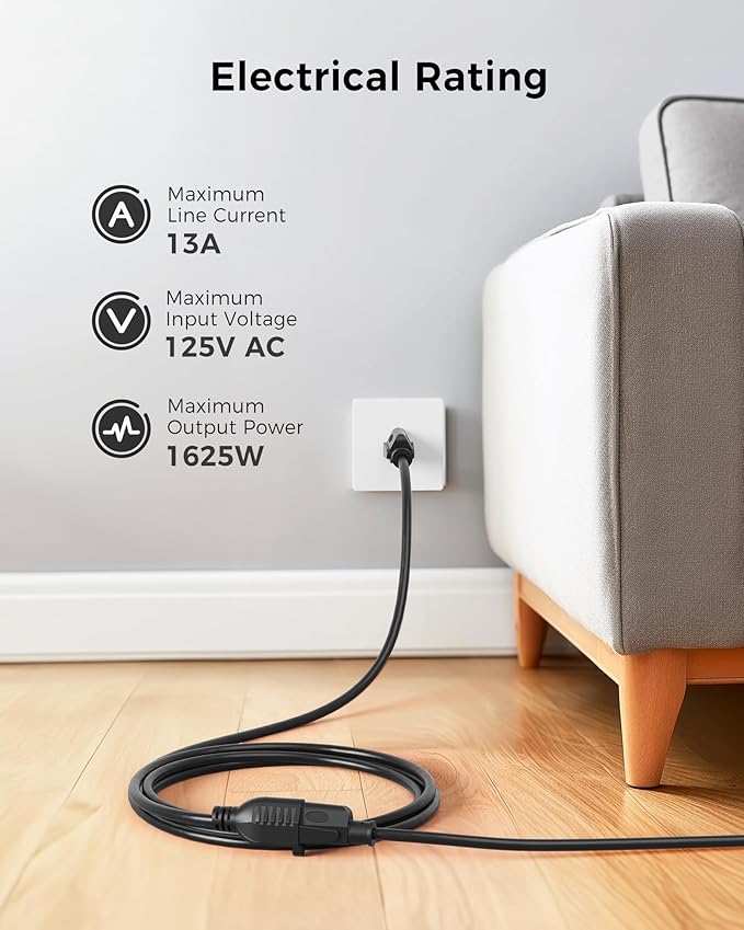 Cable Matters 16 AWG Heavy Duty 13A Power Extension Cord - 20ft - Image 2
