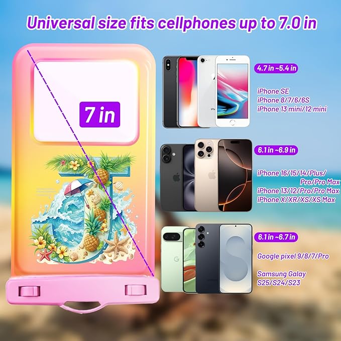 Personalized Initial Waterproof Phone Pouch Case - Image 2