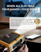 Emergency Weather Radio with Large Solar Panel, Efficient Hand Crank & Real - Image 3