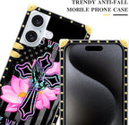Compatible with iPhone 16 Plus Case, Praying Cross Hands Luxury Golden - Image 5
