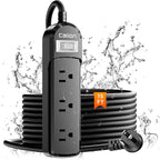 VNJ IPX6 Waterproof Outdoor Surge Protector Power Strip, 3AC Outlets 15FT Cord by Unknown