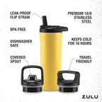ZULU Base 18oz Kids Stainless Steel Water Bottle - Image 4