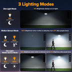 UME Battery Powered Motion Sensor Outdoor Lights 302 LED 1800LM, IP65 - Image 4